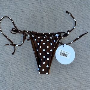 Princess Polly Jenner Tie Side Ruched Bikini Bottoms in Brown Spot